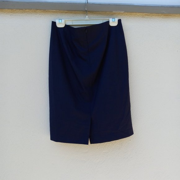 NWT Theory Navy Wool Pencil Skirt Size 10 Career Office Capsule Work Classic - Picture 6 of 15
